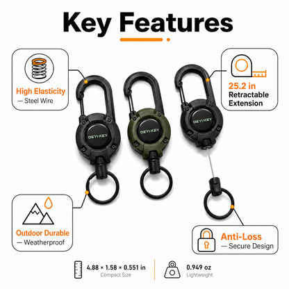 Heavy-Duty Retractable Key Holder VIP