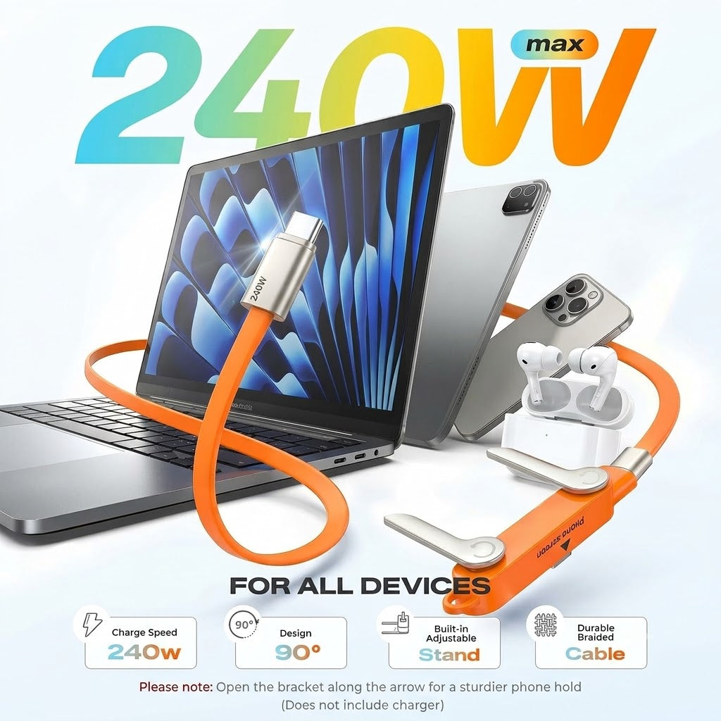 Type-C Fast Charging Cable With Detatchable Stand VIP