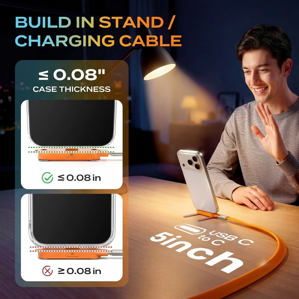 Type-C Fast Charging Cable With Detatchable Stand VIP