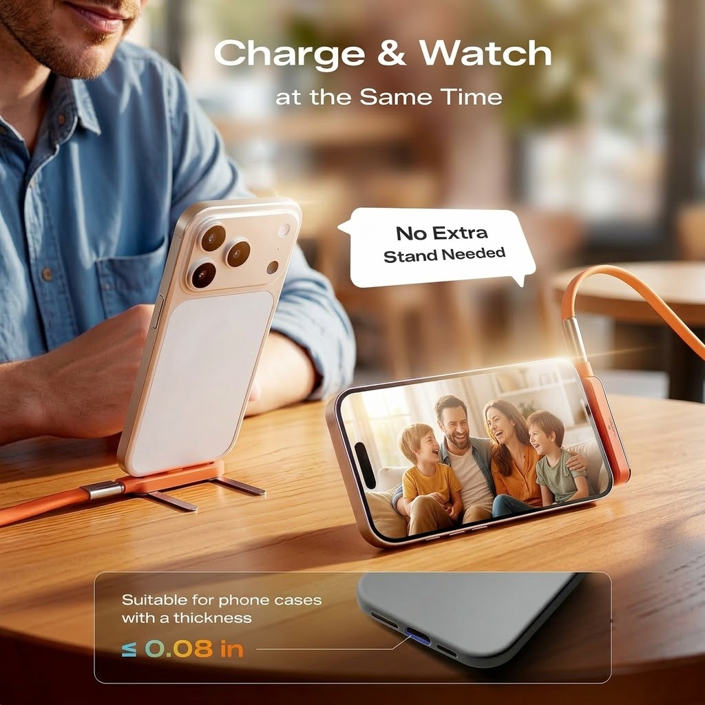Type-C Fast Charging Cable With Detatchable Stand VIP