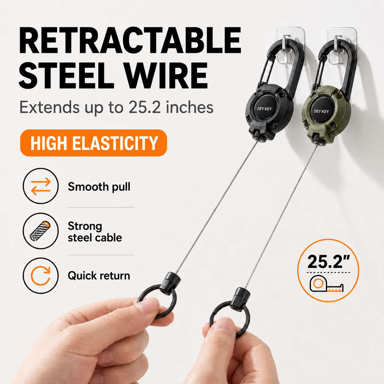 Heavy-Duty Retractable Key Holder VIP