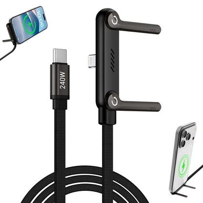 Fast-Charging Cable with Invisible Stand | USB-C & Lightning.