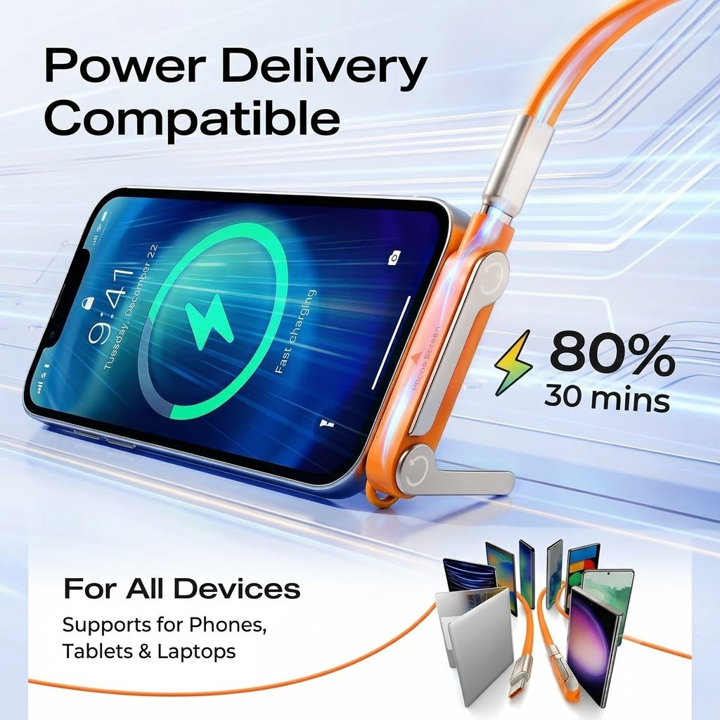Type-C Fast Charging Cable With Detatchable Stand VIP