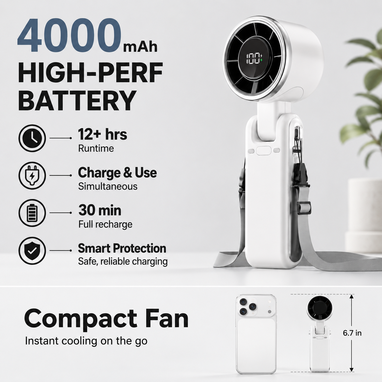 Portable Handheld AC Fan.