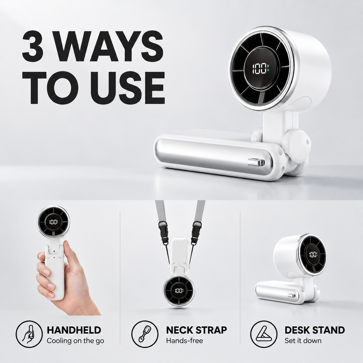 Portable Handheld AC Fan.