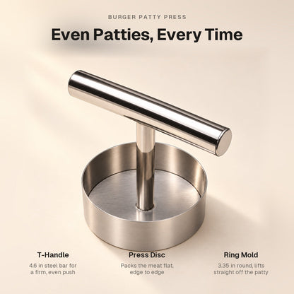 Stainless Steel Burger Patty Press