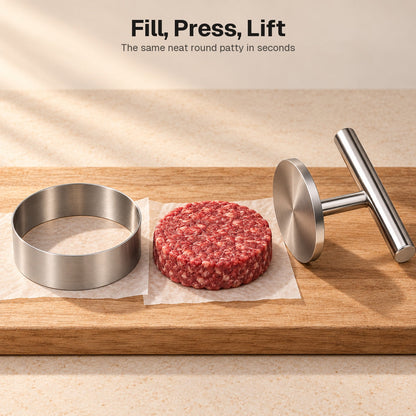 Stainless Steel Burger Patty Press