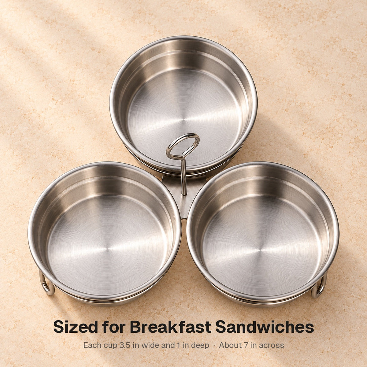 Stainless Steel 3-Cup Egg Poacher