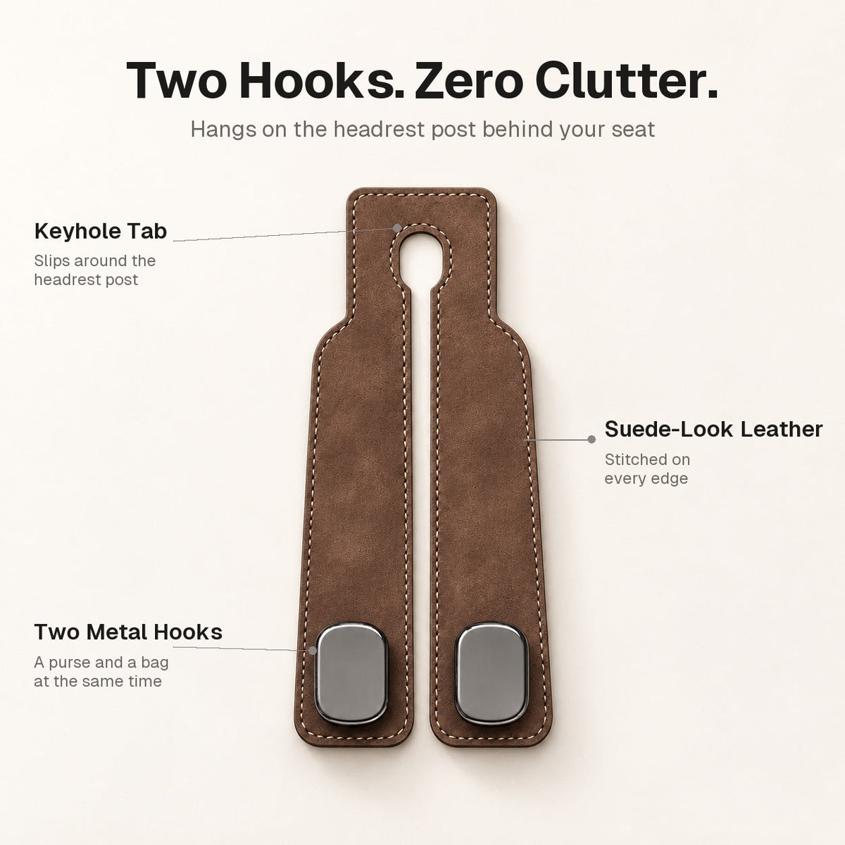PU Leather Car Seat Back Hook