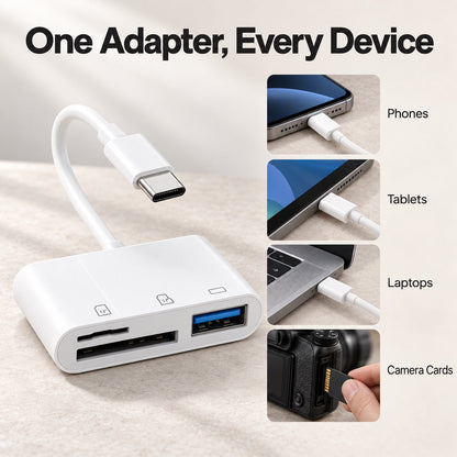3-in-1 USB-C SD Card Reader